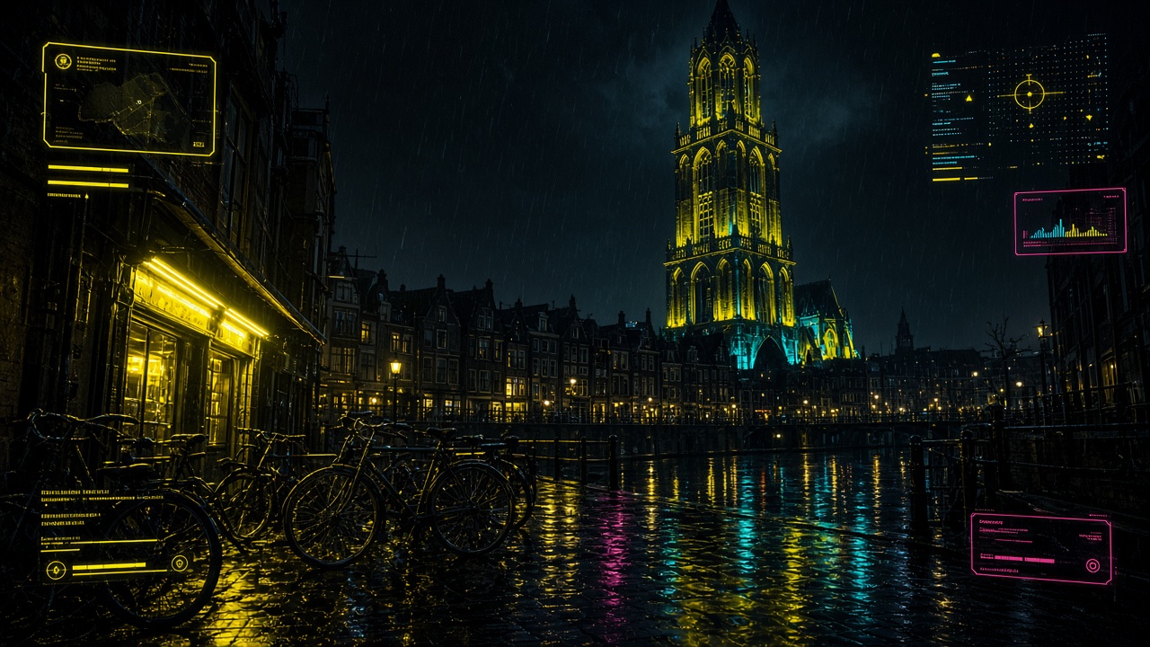 Utrecht bij nacht, knooppunt van Nederlandse gamedev